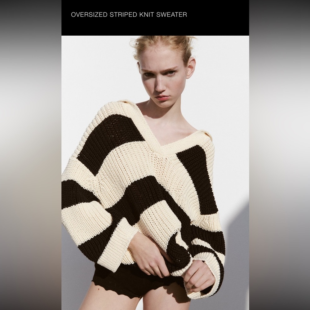 Zara Oversized Striped Knit Sweater